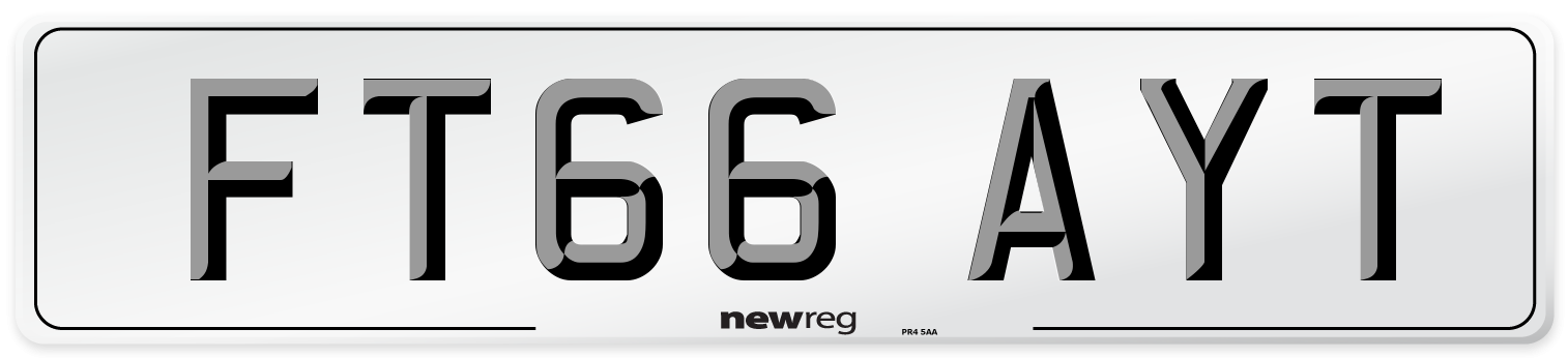 FT66 AYT Number Plate from New Reg